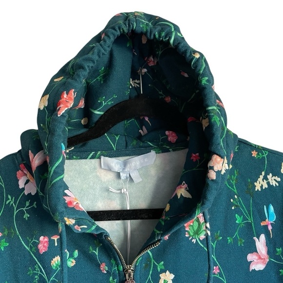 Hill House The Allie Zip Up Sweatshirt Hoodie Jacket in Moody Floral NWT - Picture 5 of 12